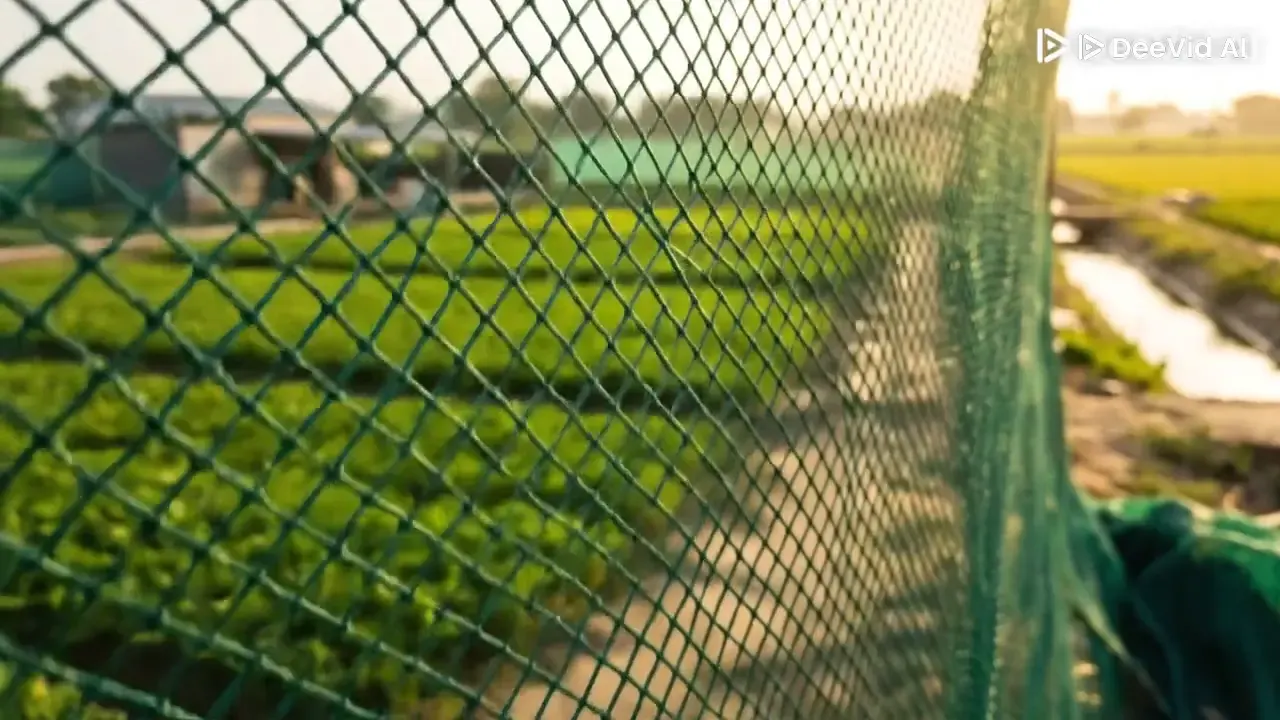 Crop Protection Nets: installed around a crop field